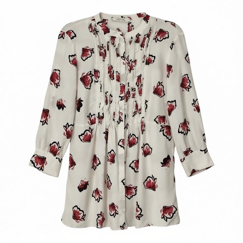 Dorothee Schumacher Silk Floral Ruffle Blouse Size 3 US 6, M